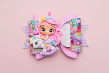 Load image into Gallery viewer, Girl on Rocking Unicorn 4.5 inch (11.4cm) Maria Clay Bow