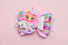 Load image into Gallery viewer, Girl on Rocking Unicorn 4.5 inch (11.4cm) Maria Clay Bow