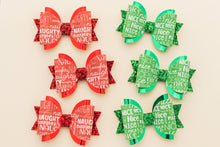 Load image into Gallery viewer, Naughty and Nice 3.5inch (8.9cm) Pigtail Maria Bow Set