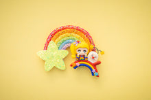 Load image into Gallery viewer, Rainbow Girl 3.5inch (9cm) Hair Clip