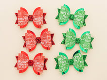 Load image into Gallery viewer, Naughty and Nice 3.5inch (8.9cm) Pigtail Maria Bow Set