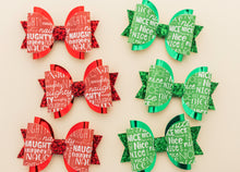 Load image into Gallery viewer, Naughty and Nice 3.5inch (8.9cm) Pigtail Maria Bow Set