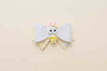 Load image into Gallery viewer, White Ballerina Bunny in Yellow 3.5 inch (8.9cm) Party Clay Bow