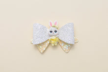 Load image into Gallery viewer, White Ballerina Bunny in Yellow 3.5 inch (8.9cm) Party Clay Bow