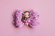 Load image into Gallery viewer, Valentine's Day Girl Version 2 Brunette 3.5 inch Maria Clay Bow