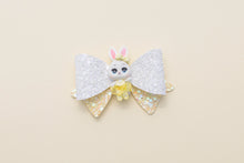 Load image into Gallery viewer, White Ballerina Bunny in Yellow 3.5 inch (8.9cm) Party Clay Bow