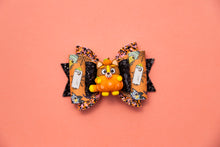 Load image into Gallery viewer, Halloween Orange Pup 3.5 inch Maria Clay Bow