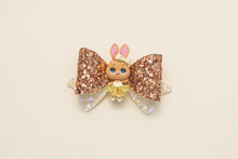Load image into Gallery viewer, Brown Ballerina Bunny in Yellow 3.5 inch (8.9cm) Party Clay Bow