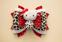 Load image into Gallery viewer, Cute Kitty in Cow Costume 4 inch Phoebe Clay Bow