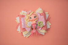 Load image into Gallery viewer, Yellow and Coral Mermaid 4.5 inch Signature Clay Bow
