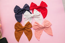Load image into Gallery viewer, 5 inch Linen Bows Assorted Colours