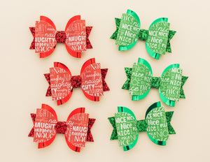 Naughty and Nice 3.5inch (8.9cm) Pigtail Maria Bow Set