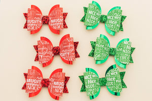 Naughty and Nice 3.5inch (8.9cm) Pigtail Maria Bow Set