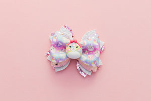 Rainbow Leopard Squish 3.5inch (8.9cm) Phoebe Clay Bow