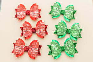 Naughty and Nice 3.5inch (8.9cm) Pigtail Maria Bow Set
