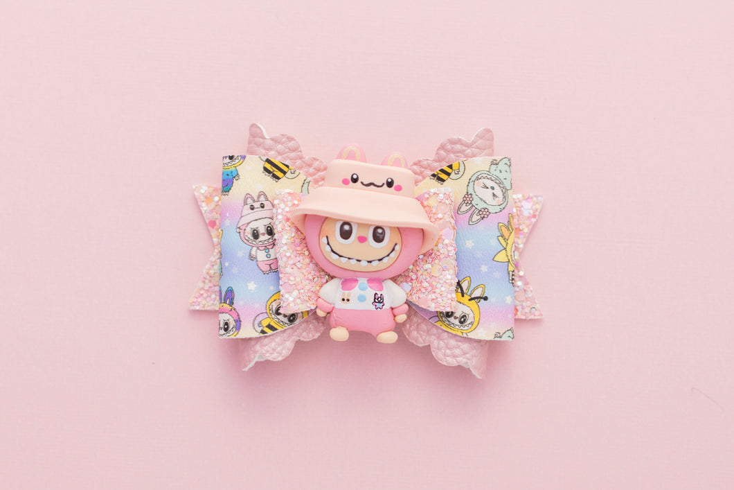Cute Pink Monster 3.5inch (8.9cm) Maria Clay Bow