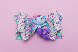 Mermaid Cat 4.5 inch (11.4cm) Gracie Clay Bow