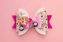 Load image into Gallery viewer, Super Princess on Motorbike 4.5 inch Maria Clay Bow
