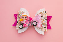 Load image into Gallery viewer, Super Princess on Motorbike 4.5 inch Maria Clay Bow
