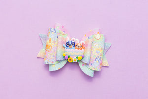 Easter Blue Dog Sisters 4.5 inch (11.4cm) Maria Clay Bow