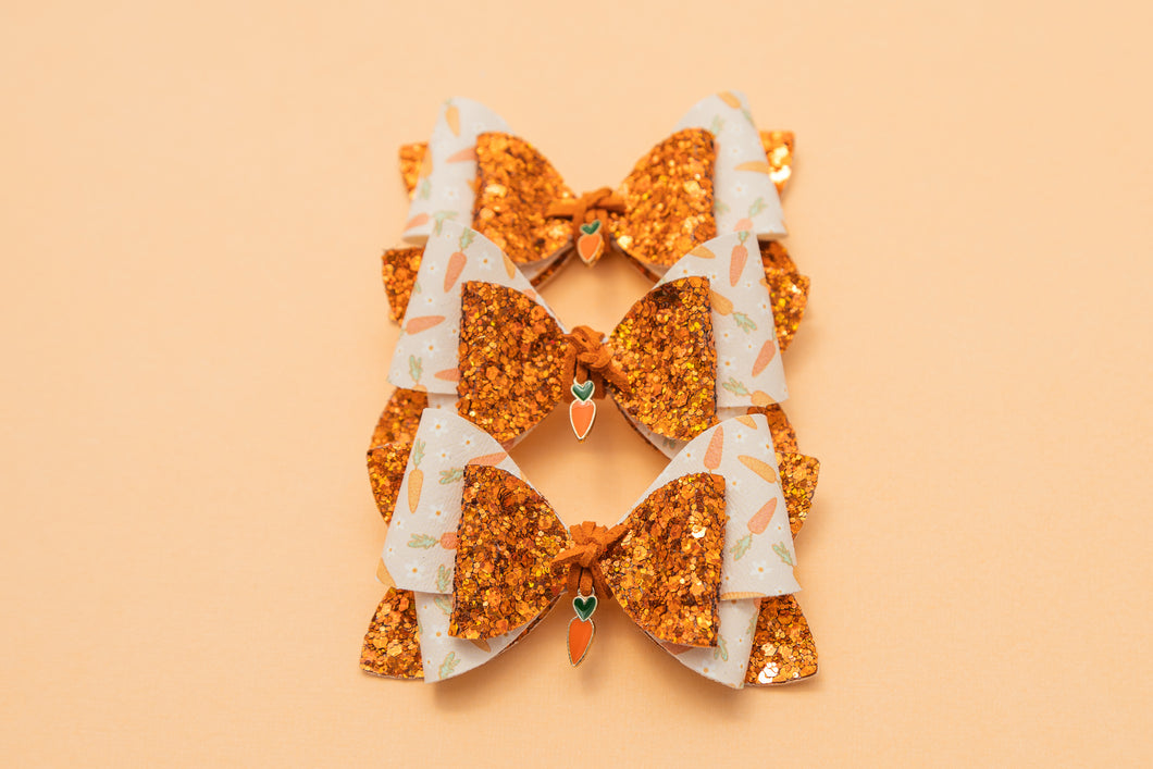 Carrots are Life with Charm 3.5 inch Gracie Bow