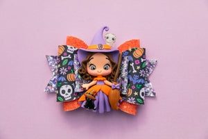 Cute Witch 4.5 inch Maria Clay Bow