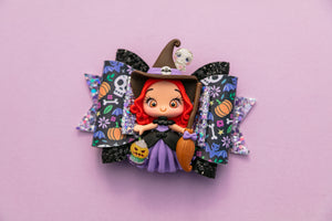 Cute Witch 4.5 inch Maria Clay Bow