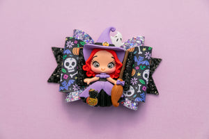 Cute Witch 4.5 inch Maria Clay Bow