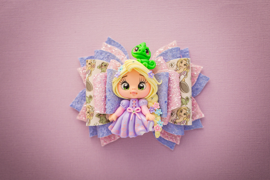 OOAK Long Hair Princess 4.5inch (11.4cm) Signature Clay Bow