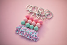 Load image into Gallery viewer, Choose Happy Silicon Bead and Planar Resin Keyring/Bag Tag
