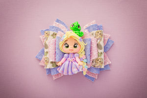 OOAK Long Hair Princess 4.5inch (11.4cm) Signature Clay Bow
