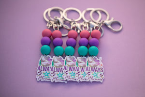 Always a Mermaid Silicon Bead and Planar Resin Keyring/Bag Tag