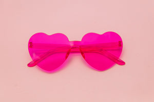 Hot Pink Heart Glasses