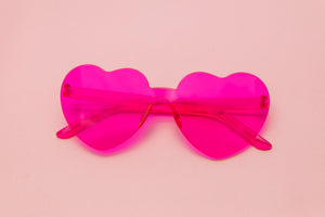 Hot Pink Heart Glasses