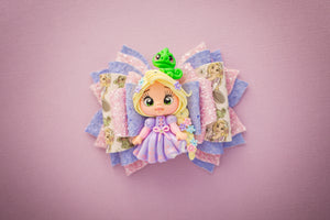 OOAK Long Hair Princess 4.5inch (11.4cm) Signature Clay Bow