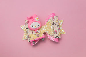 Kawaii Melody Kitty in Car 4.5 inch Maria Clay Bow