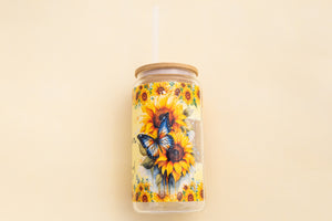 16oz She is a Sunflower Glass Libbey Cup