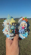 Load and play video in Gallery viewer, OOAK  75th Anniversary Glass Slipper Princess 4.5inch (11.4cm) Signature Clay Bow
