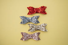 Load image into Gallery viewer, 3 inch Glitter Penny Bows Assorted Colours
