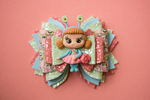 Cartoon Sea Snail Girl 4.5 inch Signature Clay Bow