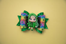 Load image into Gallery viewer, Green Rainbow School Girl 4.5 inch Maria Clay Bow
