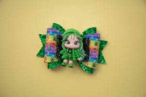 Green Rainbow School Girl 4.5 inch Maria Clay Bow