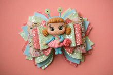 Load image into Gallery viewer, Cartoon Sea Snail Girl 4.5 inch Signature Clay Bow
