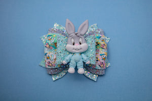 Baby Boy Bunny 4 inch Phoebe Clay Bow