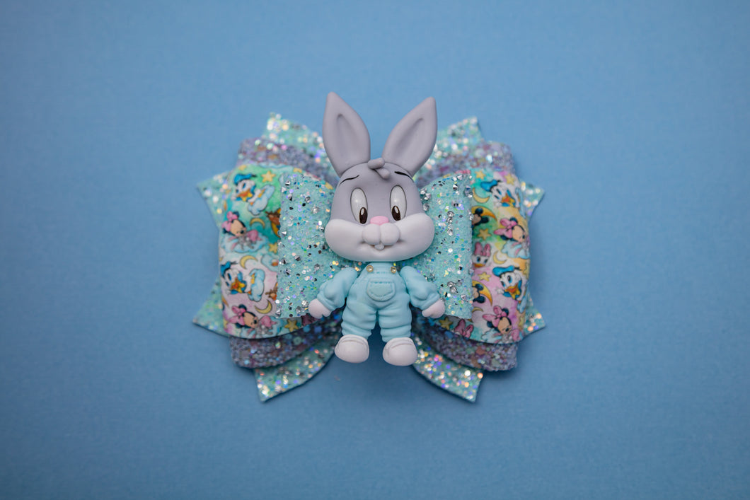 Baby Boy Bunny 4 inch Phoebe Clay Bow