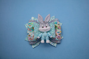 Baby Boy Bunny 4 inch Phoebe Clay Bow