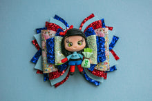 Load image into Gallery viewer, Cartoon Crab Girl 4.5 inch Signature Clay Bow
