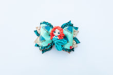 Load image into Gallery viewer, OOAK Mermaid Princesses: 14 Princess Designs 4 inch Vintage Scallop Clay Bow
