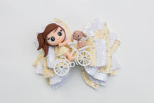 Load image into Gallery viewer, Bicycle Girls with Pets 4.5 inch Layered Clay Bows Assorted Designs
